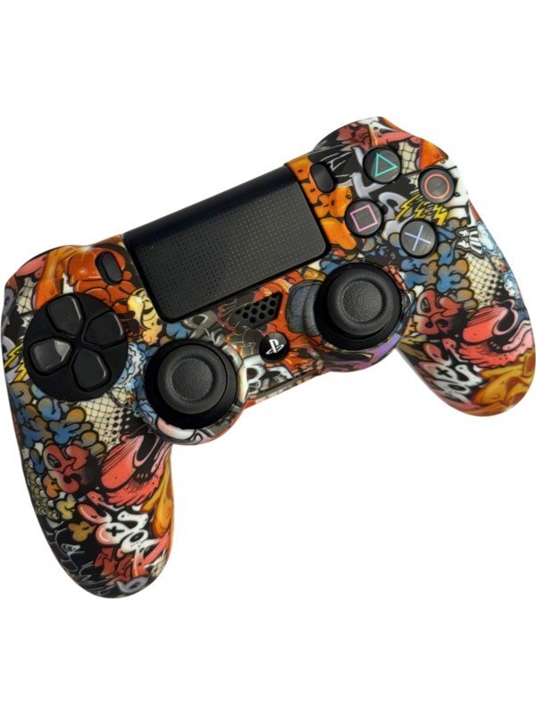 Patterned Silicone Cover for PS4 Controller with Thumb Grips