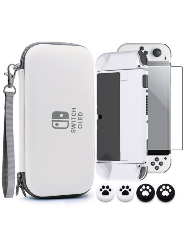 Gray Case Set for Nintendo Switch – Joy-Con Covers & Screen Protector